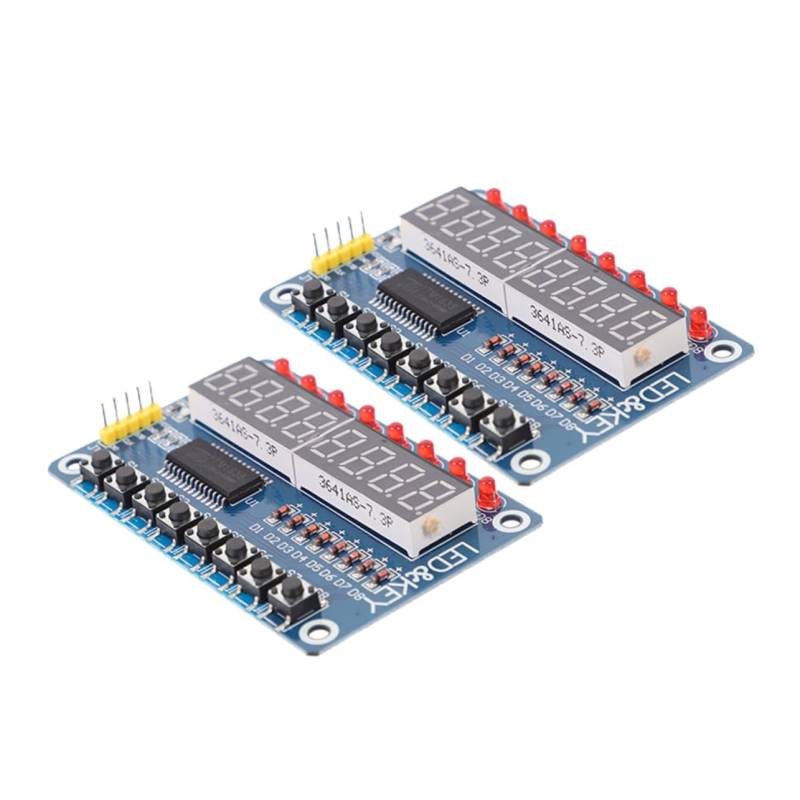 CANIGHT 8er LED Digitalanzeige Modul Mit 8 Tasten Für Mikrocontroller TM1638 Display Modul Kompatibel Mit AVR LED Digitalröhre Für Projekte Und Bastelarbeiten von CANIGHT