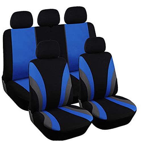 CAOXINZI Auto Sitzbezüge Set für Chevrolet Spark (2010-2013), Atmungsaktiv Autositzbezüge Komplettset Auto Schonbezüge für Vordersitze und Rückbank Sitzbezügesets,A/Blue von CAOXINZI