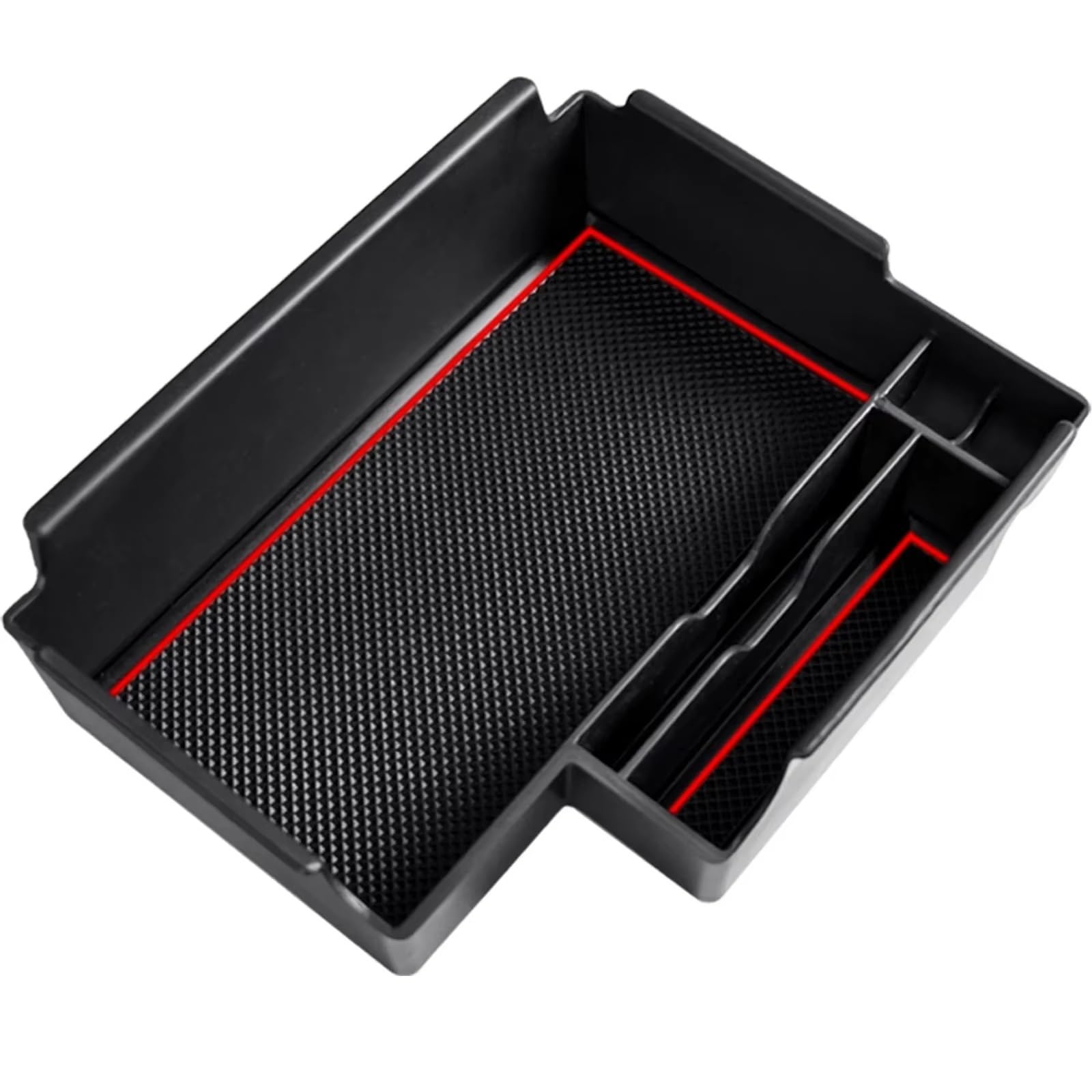 CAQRBCX Armablage Stauraum Kompatibel Mit Ford Für Explorer 2020 2021 2022 2023 Aufbewahrungsbox Für Die Mittelarmlehne des Autos Sekundärspeicher Center Console Organizer Kompatibel(Red) von CAQRBCX