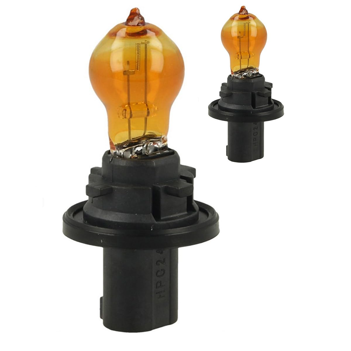 CARALL 2 Stück Halogenlampen 12V für Autos (HPC24WY 12V 24W Amber) von CARALL