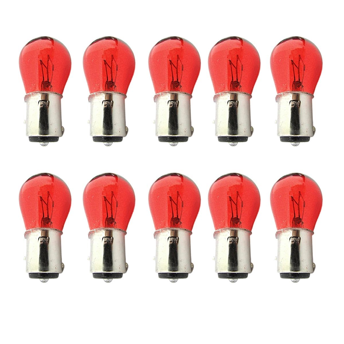 CARALL 10 Stück Halogenlampen 12V für Auto (P21/5W BAY15D 12V 21/5W Rot) von CARALL