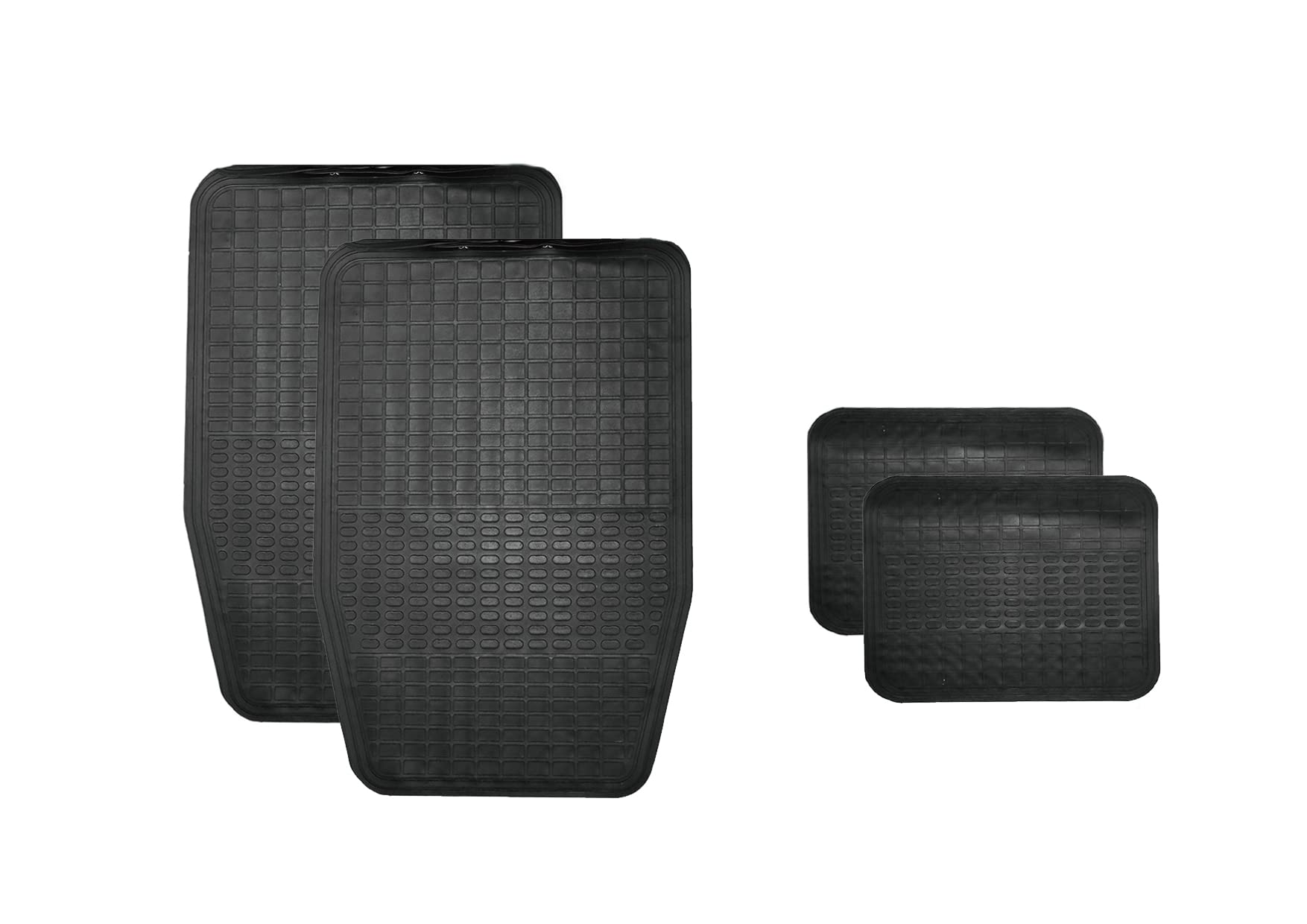 CARALL Auto-Fußmatten-Set aus Gummi, 2 Stück vorne + 2 Stück hinten, Universal (62 x 40 cm + 39 x 32 cm 1,7 kg) von CARALL