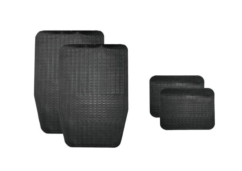 CARALL Auto-Fußmatten-Set aus Gummi, 2 Stück vorne + 2 Stück hinten, Universal (62 x 40 cm + 39 x 32 cm 1,7 kg) von CARALL