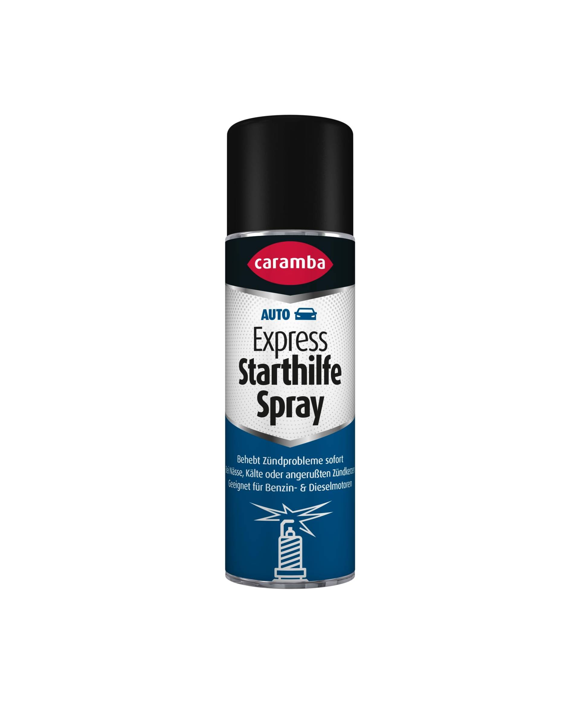 Caramba Express Starthilfe Spray, Behebt Zündprobleme bei Diesel- und Benzinmotoren, für Fahrzeugstarts bei Nässe und Kälte, Auto-Kaltstart, 300 ml von Caramba