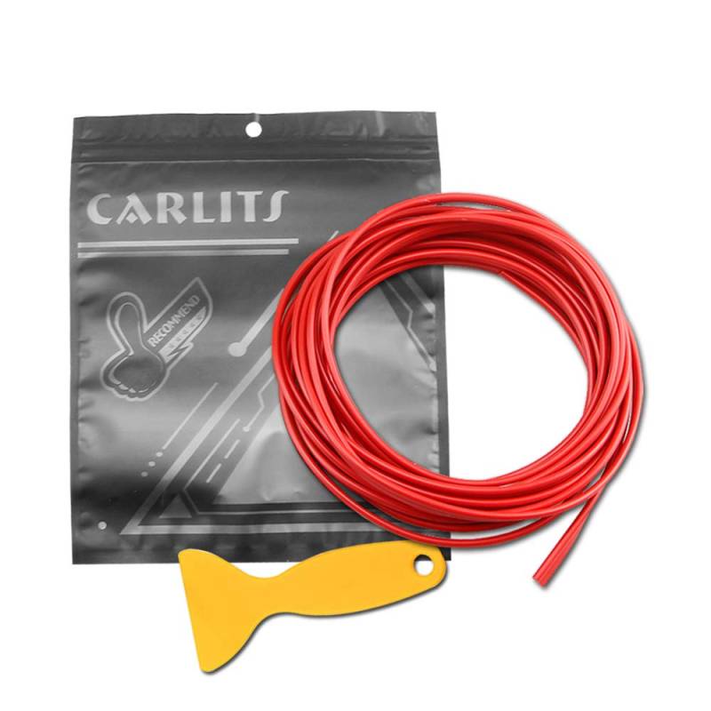 CARLITS Auto Innenraum Formen Zierleiste, 3D DIY Rot Farbe Filmzubehör Außen Dekoration Formen Zierleiste Streifen Linie for Auto Teile Innere Lücken 5 Meter von CARLITS