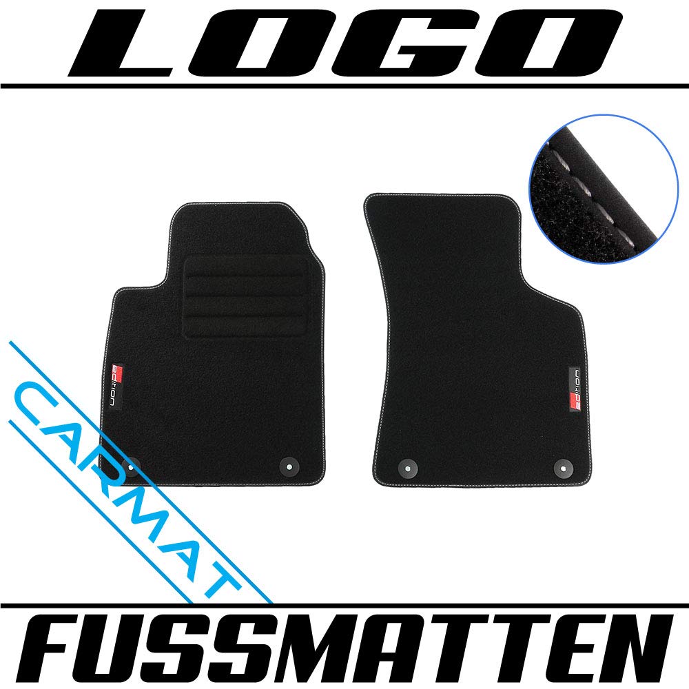 CARMAT Fussmatten mit Logo für Audi TT 8N Bj. 1998-2006, Schwarz, 100% Passgenau, 4-teilig von CARMAT