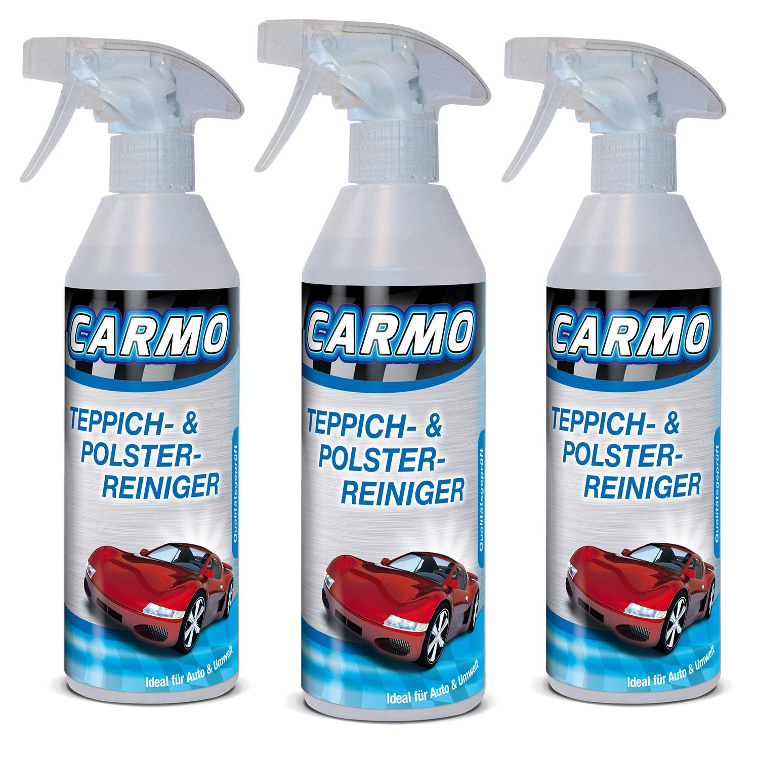 3x CARMO Teppich- und Polsterreiniger | Textilreiniger | Alcantarareiniger | Reinigungsschaum | Materialschonend und Fleckenfrei | 500ml von CARMO