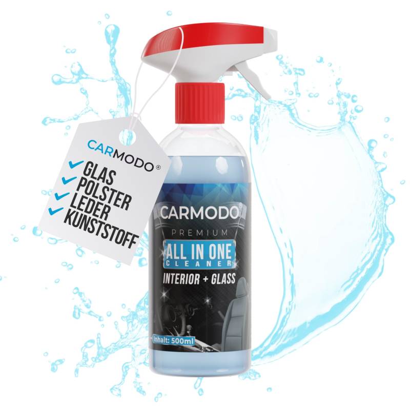 CARMODO® Innenraumreiniger (500ml) - Cockpit Reiniger pH neutral - porentiefe Reinheit für Kunststoff, Polster, Leder, Glas - Auto Innenraum, Cockpitpflege, Innenraumreiniger von CARMODO