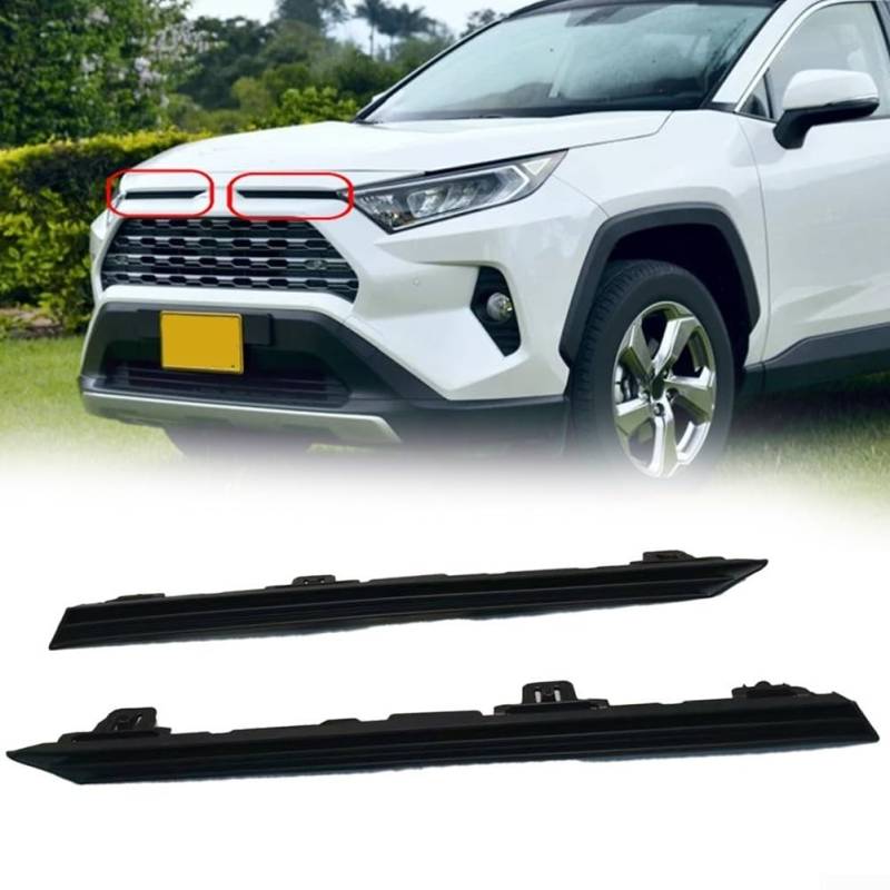 2-teiliges Auto-Frontstoßstangen-Zierleisten-Set für Toyota Rav4 (2019–2020), kompatibel mit OEM-Teilenummern 521240R040 und 521230R250 von CARMOTTER