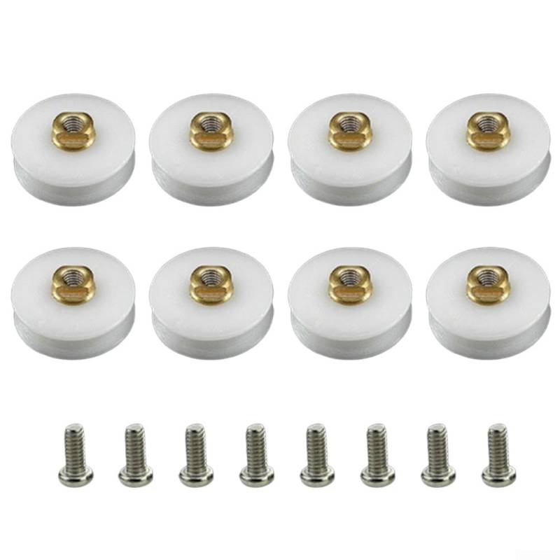 4/8 Stück Duschtürrollen, Schiebetüren, Ersatzrollen für Duschkabine, Duschraum, Duschtrennwand, obere untere Teile, Befestigung, 22 mm (8 Stück) von CARMOTTER