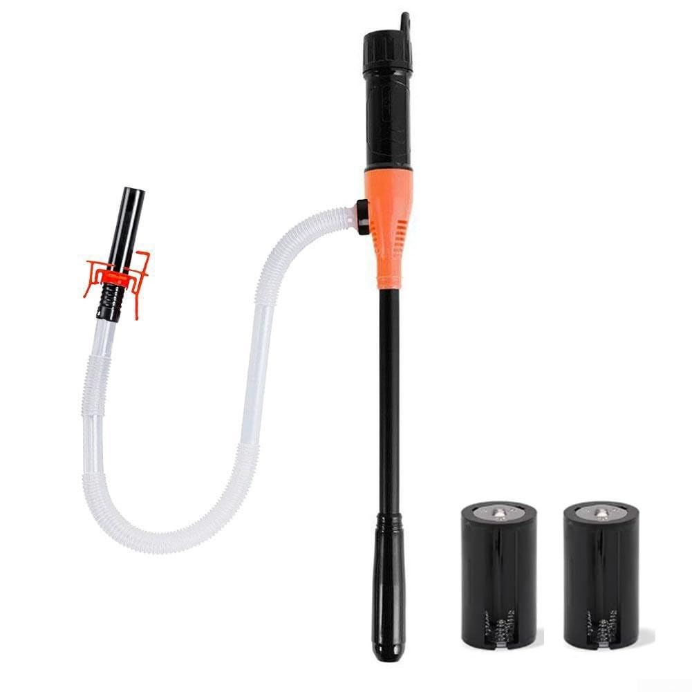 Tragbare Batteriepumpe, Power-Batterie-Gaspumpe, Flüssigbrennstoff/Wasser-Transferpumpe, langer Schlauch, 1,2 l pro Minute für Kraftstoff, Benzin, Diesel (Orange A) von CARMOTTER