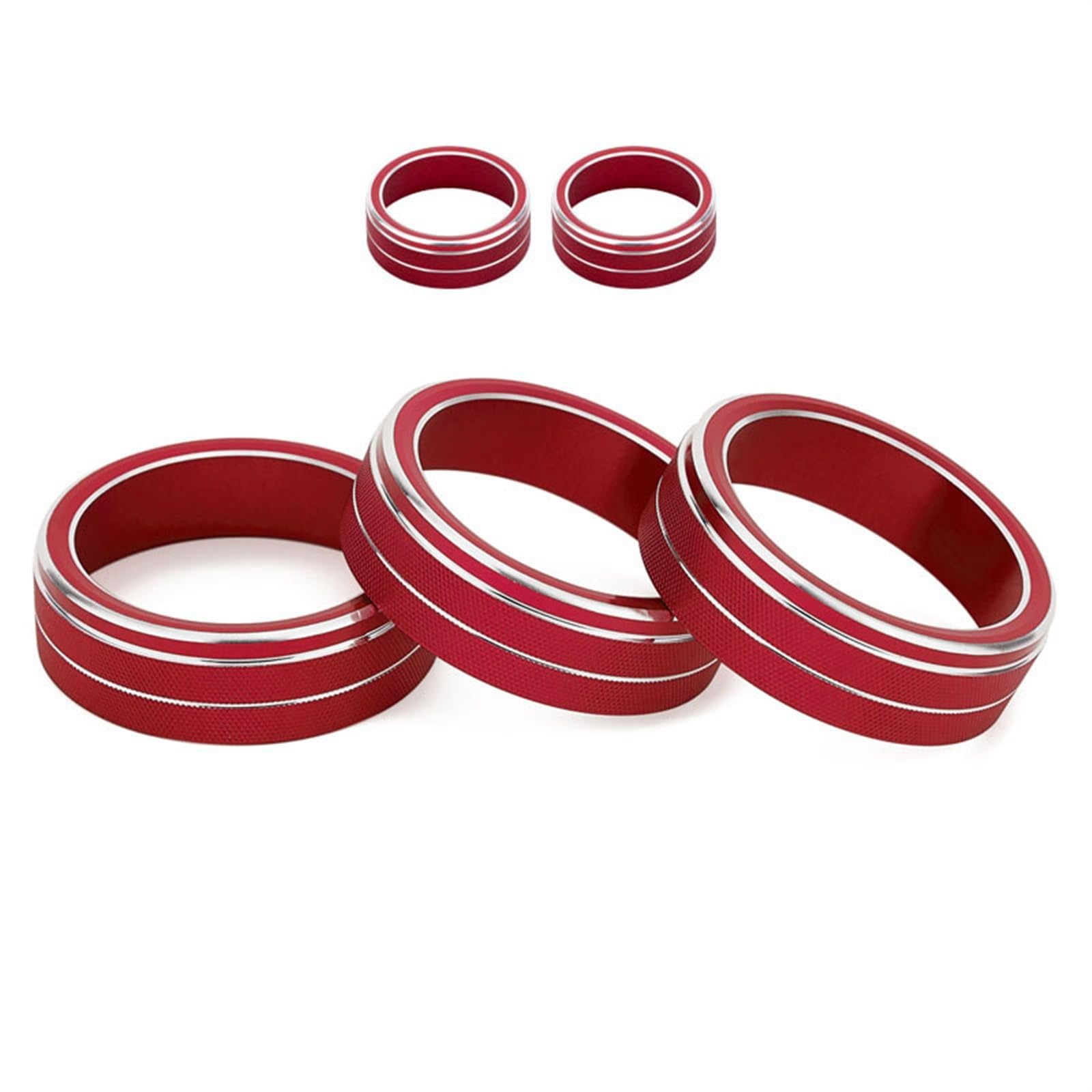 CARRERAS Passend for Volkswagen VW Golf MK7 2014–2020, Klimaanlage/Radio-Lautstärkeknopf-Knopf-Abdeckung, Klimaregelung, Einstellknopf-Zierring Klimaanlagenknopf (Color : Red) von CARRERAS