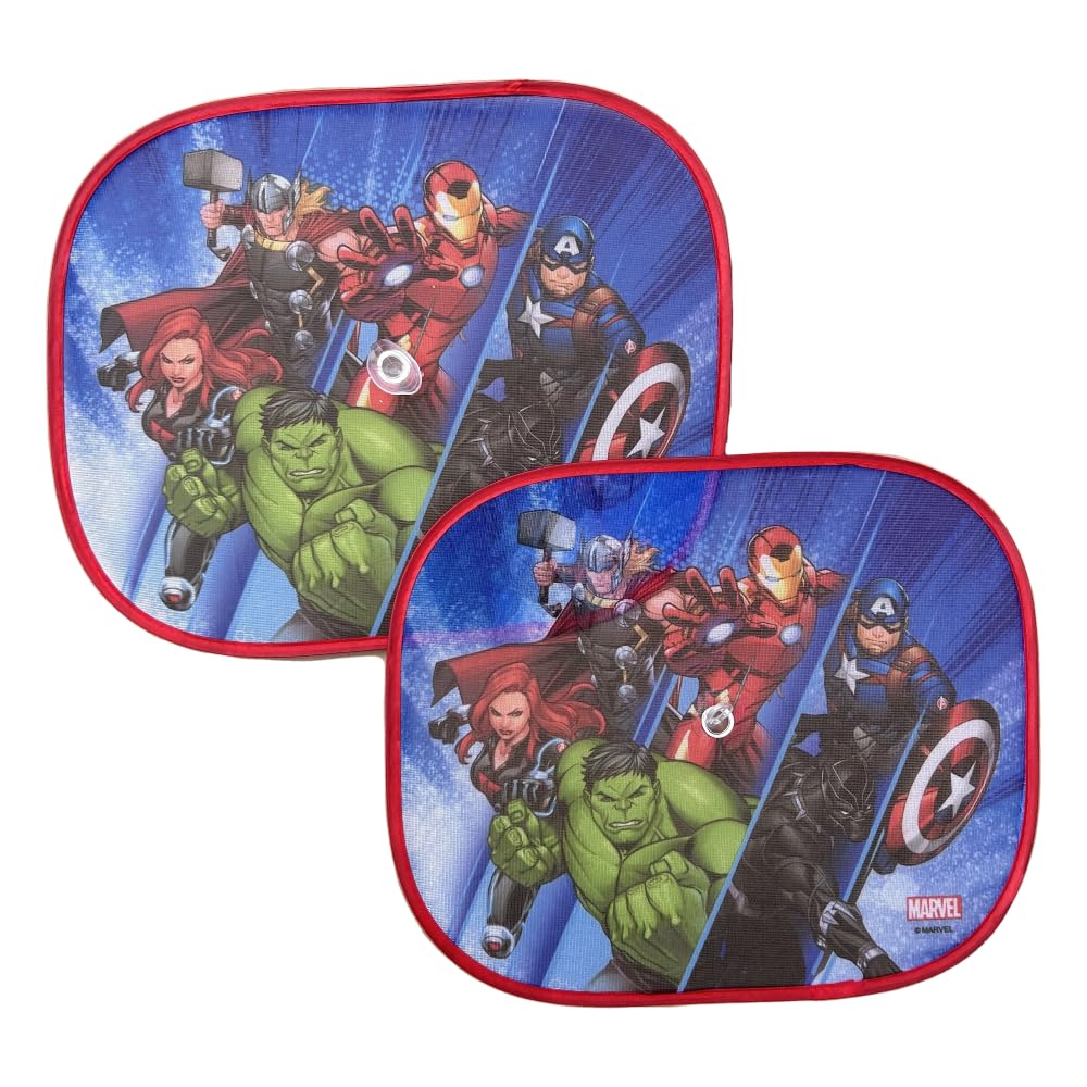 Seitliche Sonnenblenden für Kinder, Avengers Marvel Paar, 44 x 35 cm, UV-Schutz von CARTOON