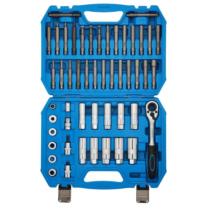 CASOMAN 50PCS Shock Absorber Tool All in One Kit, Shock Absorber Strut Nut Removal Socket Tool with Strut Spreader Tool & Reversible Pass Through Ratchet Socket Set, CR-V von CASOMAN