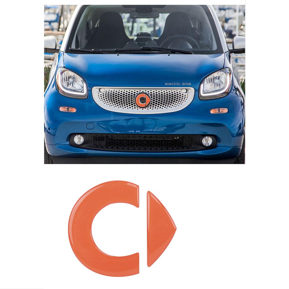 3D Epoxy Auto Abzeichen Gitter Aufkleber für Smart Fortwo Forfour 453 Auto Front Grill Abzeichen Haube Emblem Logo Auto Zubehör außen,Orange Style von CATANK