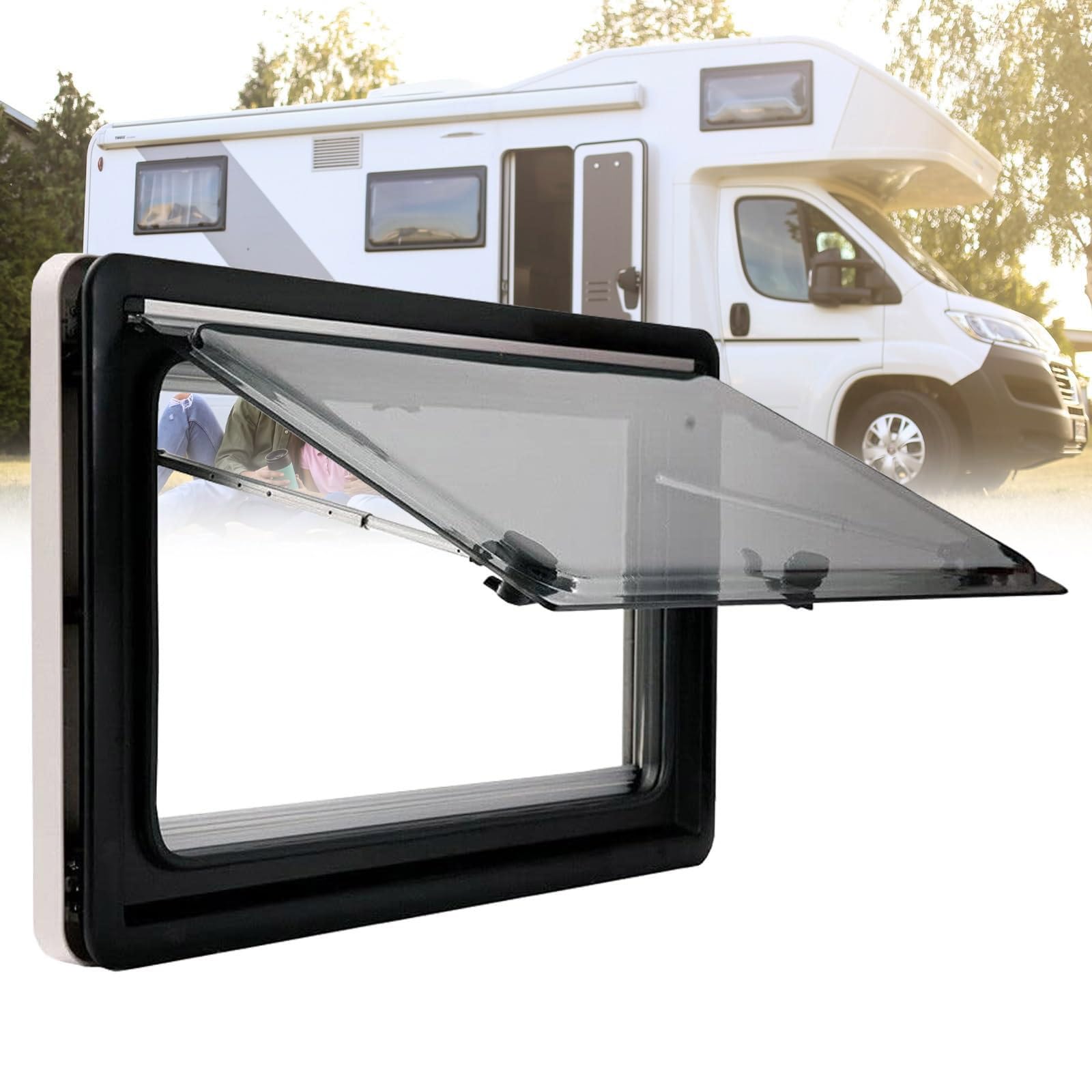 CAULO Fenster Wohnmobilfenster RV Wohnmobilfenster, Seitenfensterersatz für Wohnmobilanhänger Wohnwagen, doppelt verglastes, aufklappbares Lüftungsfenster (800 * 600mm) von CAULO