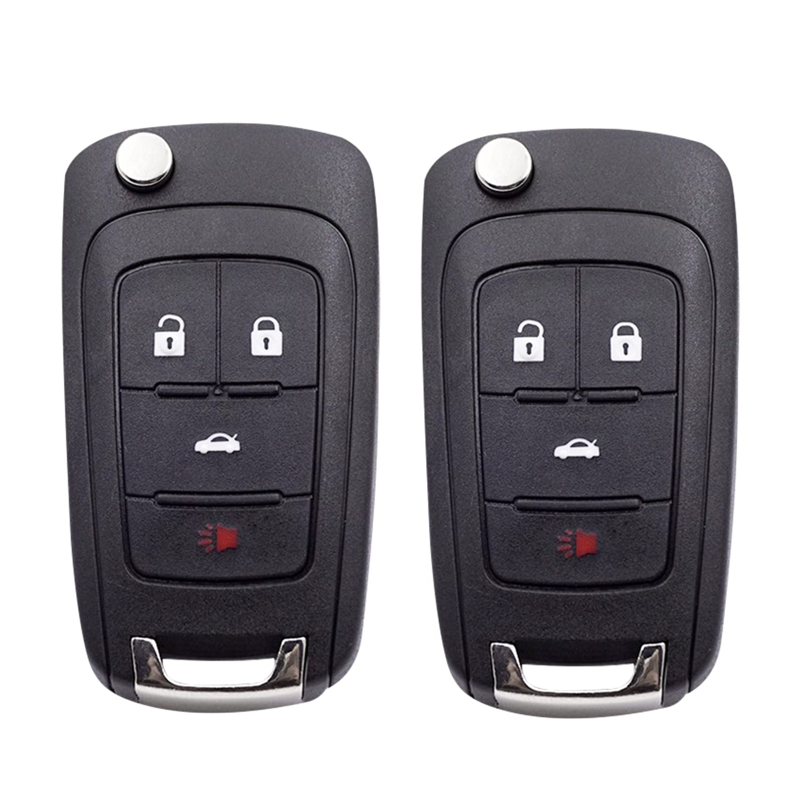 CAUORMOTE Keyless Entry Fernbedienung Flip Autoschlüssel für Chevy Cruze Camaro Equinox Impala Malibu Sonic, kompatibel mit Buick Lacrosse Regal Verano Encore Allure/GMC Terrain (OHT01060512), 2 Stück von CAUORMOTE