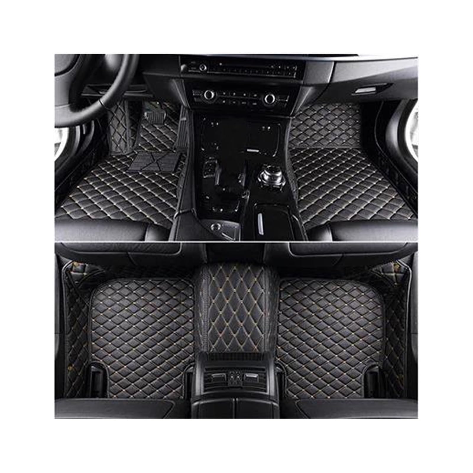 CAVINBDZ Auto Boden Matte Für Mitsubishi ASX RVR 2011-2016 Auto Fuß Pads Teppiche Teppiche wasserdichte Tablett Matte Innen Zubehör Auto-Fußmatten-Teppiche(Black beige) von CAVINBDZ