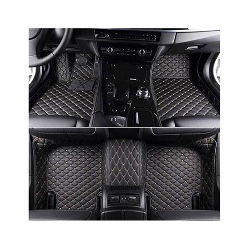 CAVINBDZ Auto Boden Matte Für Mitsubishi ASX RVR 2011-2016 Auto Fuß Pads Teppiche Teppiche wasserdichte Tablett Matte Innen Zubehör Auto-Fußmatten-Teppiche(Black beige) von CAVINBDZ