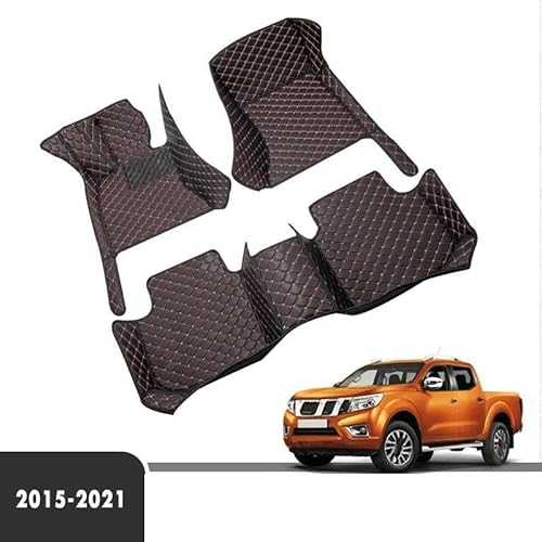 CAVINBDZ Auto Fußmatten Leder Teppiche Teppiche Fuß Pads Für N&issan Für Navara Für Frontier NP300 D23 2015-2021 LHD Auto-Fußmatten-Teppiche(1pcs Front 3) von CAVINBDZ