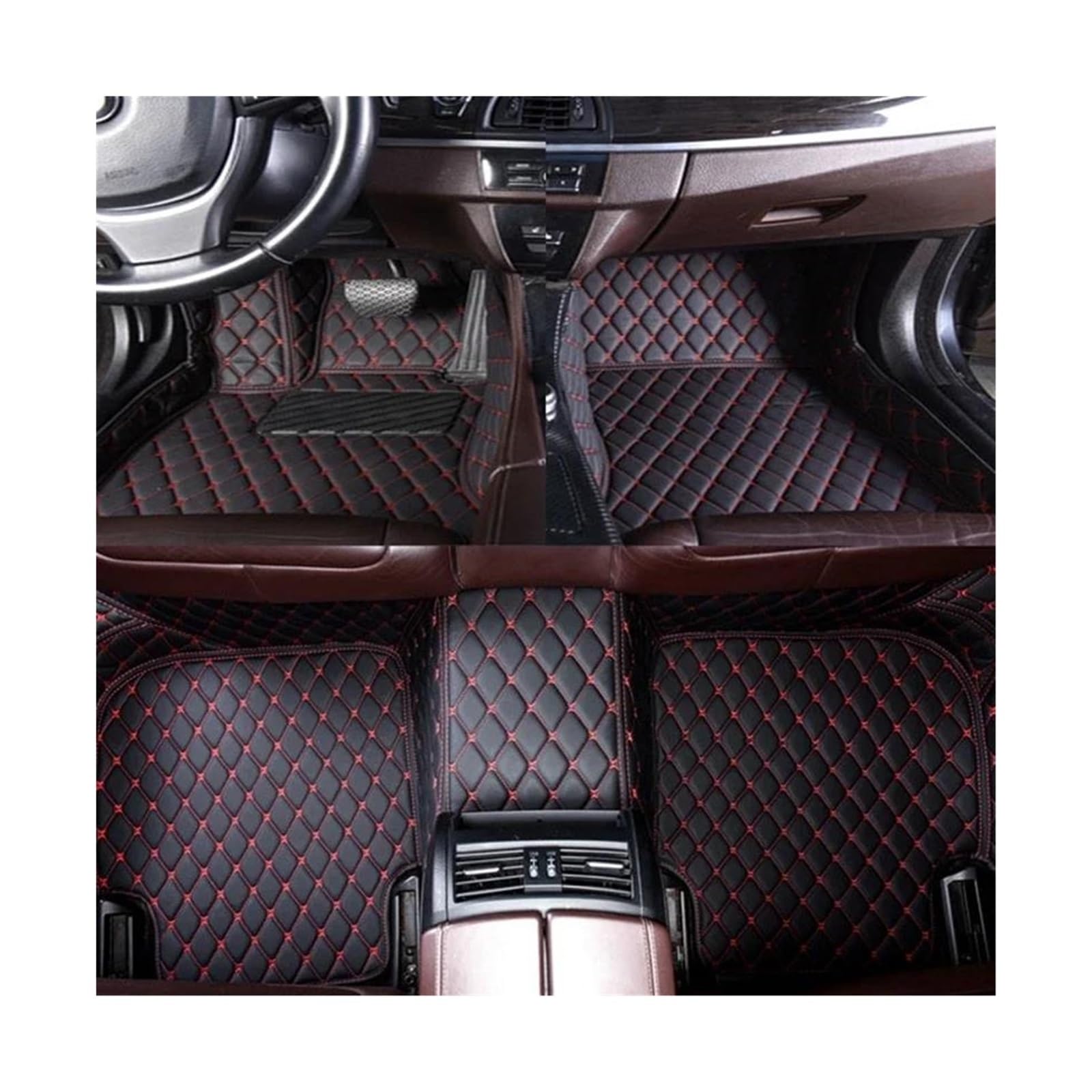 CAVINBDZ Für Hyundai Für Santa Fe 5-Sitz 2013-2023 Custom Car Fußmatten Leder Boden Liner Fach Teppich Matte wasserdichte Auto Zubehör Auto-Fußmatten-Teppiche(5) von CAVINBDZ