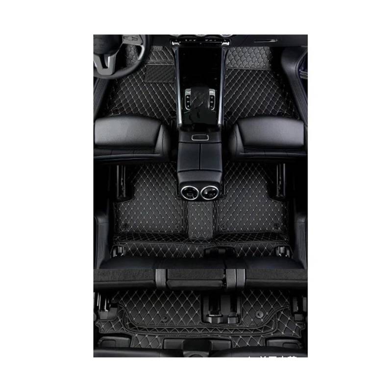 CAVINBDZ LHD Custom Auto Fußmatten Fuß Pads Teppich Für Mercedes Für Benz GLB 200 220 250 X247 7 Sitze 2019 2020 2021 2022 Auto-Fußmatten-Teppiche(Black beige) von CAVINBDZ