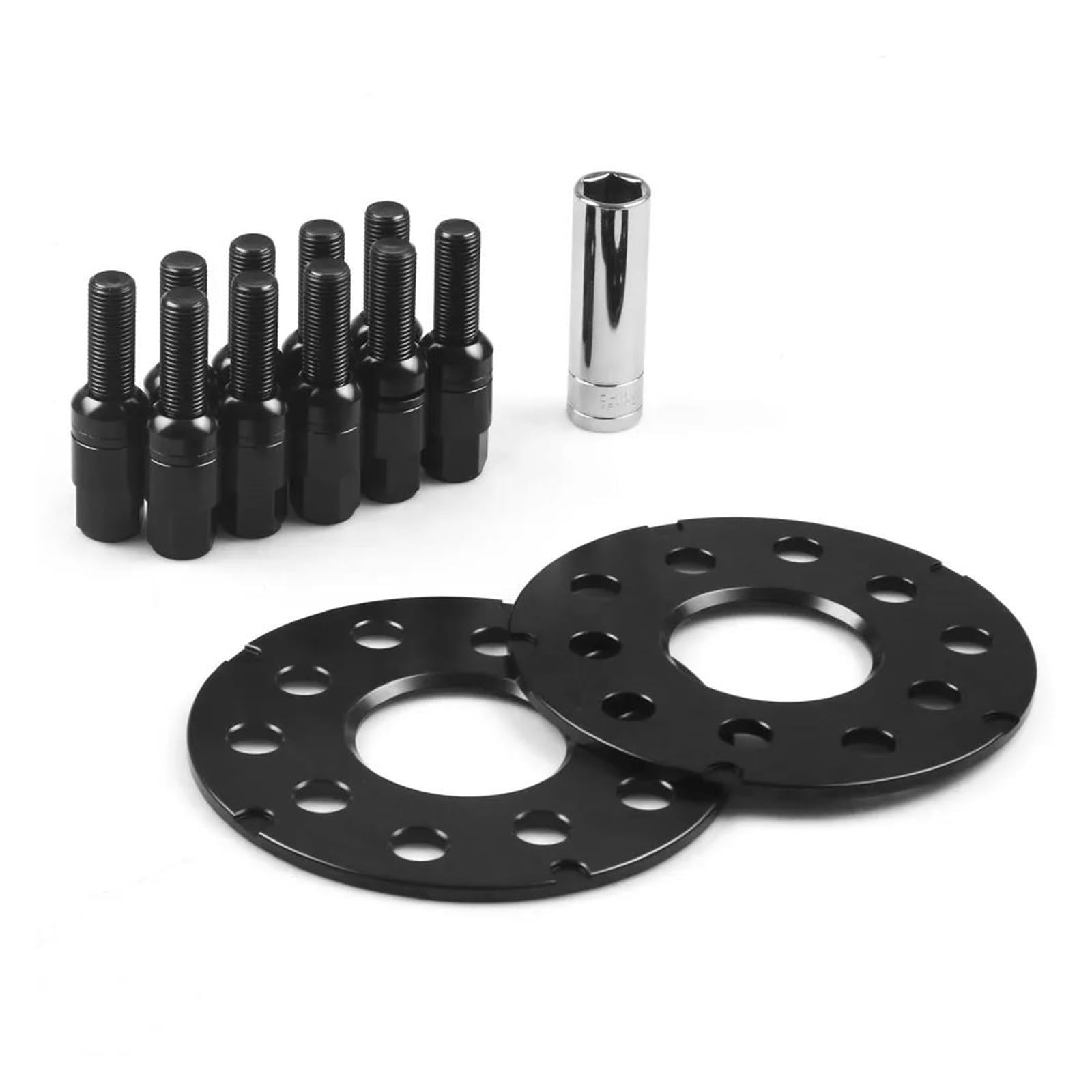 Für VW Für Jetta Für Golf Für P&assat Für Tiguan 1999-2011 2 Stück 5MM/8MM Rad Spacer Adapter PCD 5X 100 5x112 CB 57,1 MM CAVINBDZ(Schwarz,5mm) von CAVINBDZ