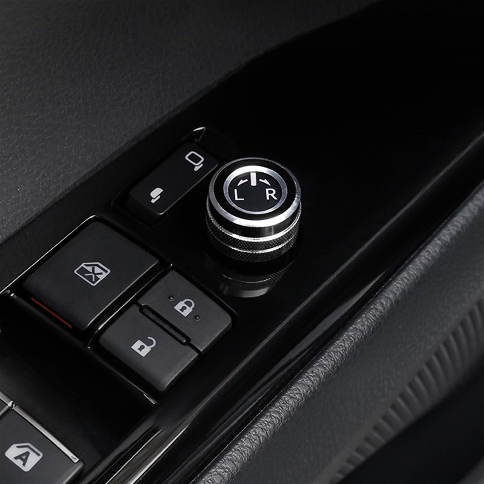 CAXUMO for Toyota, Camry 8th 2018-2020 Aluminium Auto Rückspiegel Einstellung Knopf Trim Abdeckung Dreh Control Schalter Dekoration Ring Abdeckung für Auto-Klimaanlagenknopf(Black) von CAXUMO