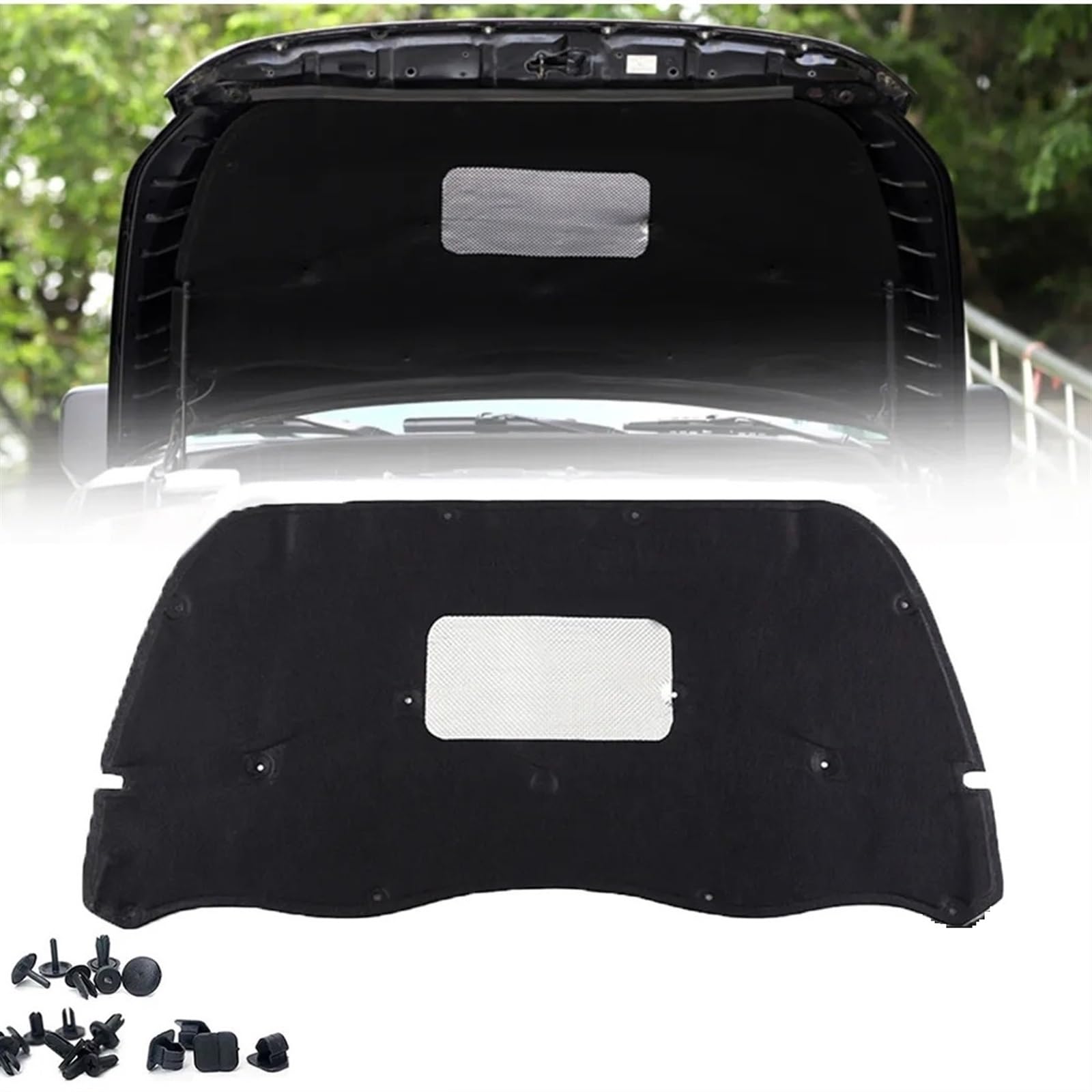 Vorne Motorhaube Isolierung Pad Schall Wärme Baumwolle Schallschutz Matte Abdeckung Schaum Feuerfest, for Toyota, for FJ Cruiser 2007-2022 Schalldämmende Matte von CAXUMO