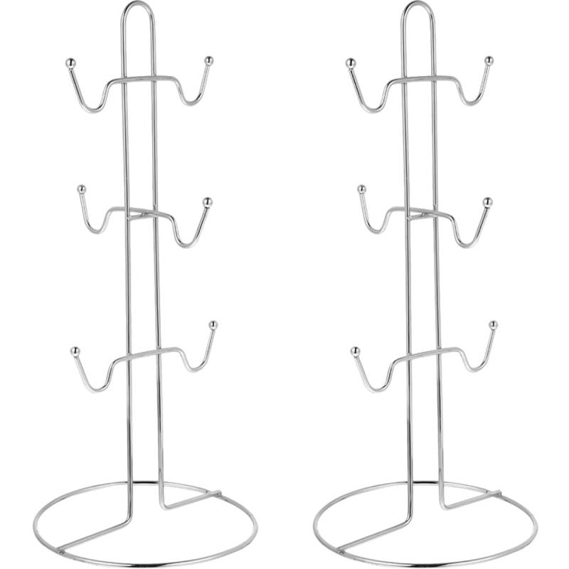 CAXUSD 2St Kaffeetassenhalter Becherhalter Getränke Tassenregal Becher-Organizer ausstecher Rentier küchenaccecoires Teetassenhalter für Theken Cup-Organisator Rostfreier Stahl Silver von CAXUSD