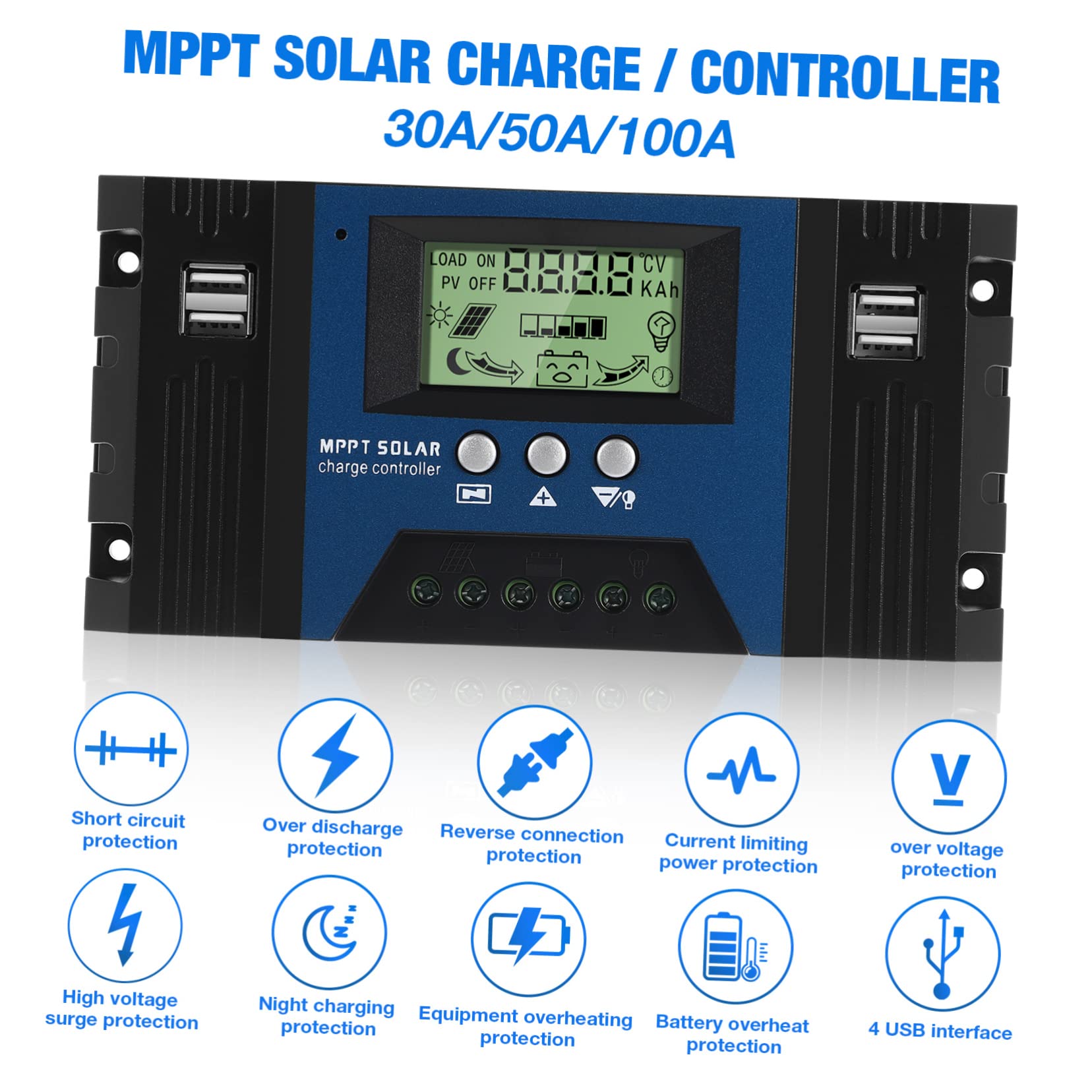 CAXUSD Solarregler Automatischer Solarladeregler Solarbetriebenes Telefonladegerät Generator tragbar Solarpanel klein Sonnenkollektor mppt solarladeregler 12v Auto-Solarpanel-Controller von CAXUSD