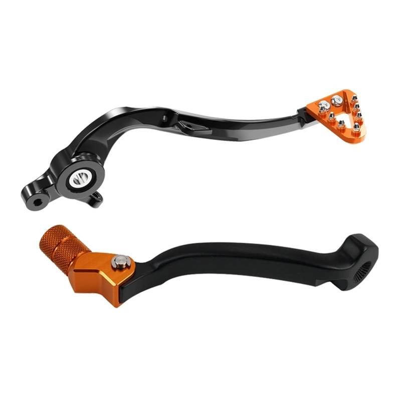 Schalthebel Armgestänge Einstellbarer Bremspedalhebel Und Schalthebel Aus Geschmiedetem Aluminium Für 125-500 EXC EXCF SX SXF XC XCF XCW TPi 6D 2017-2023 Motorrad-Schalthebelhalterung(Orange,KIT) von CBCZTLLMVG