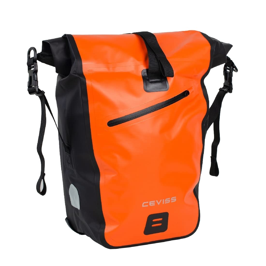 CBK-MS Fahrradtasche orange/schwarz Packtasche 25 L Gepäckträgertasche Wasserdicht Schnellverschluss von CBK-MS