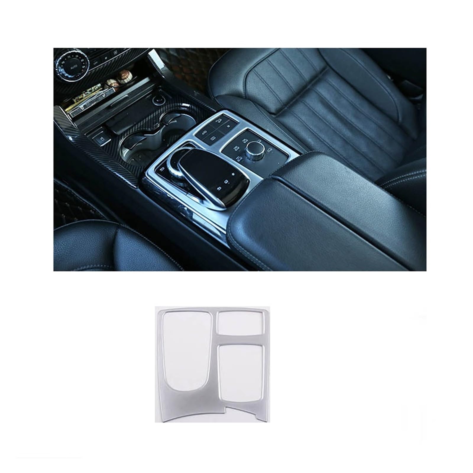 Auto Center Multimedia Panel Trim Abdeckung Kompatibel for Mercedes Benz GLE GLS ML GL W166 X166 2013-2019 Aufkleber zubehör(Silver B) von CBLOVR