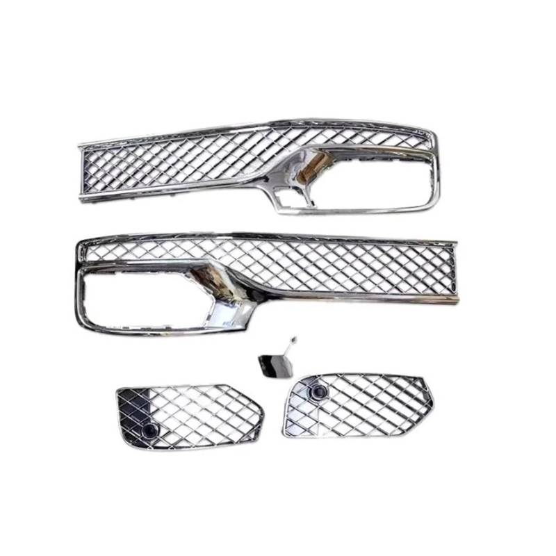 Auto Front Lower Bumper Gitter Mesh Grill Kompatibel for Bentley Flying Spur 2020-2022 3SE807647-648 Auto Teile(Silver no Acc 6pcs) von CBLOVR