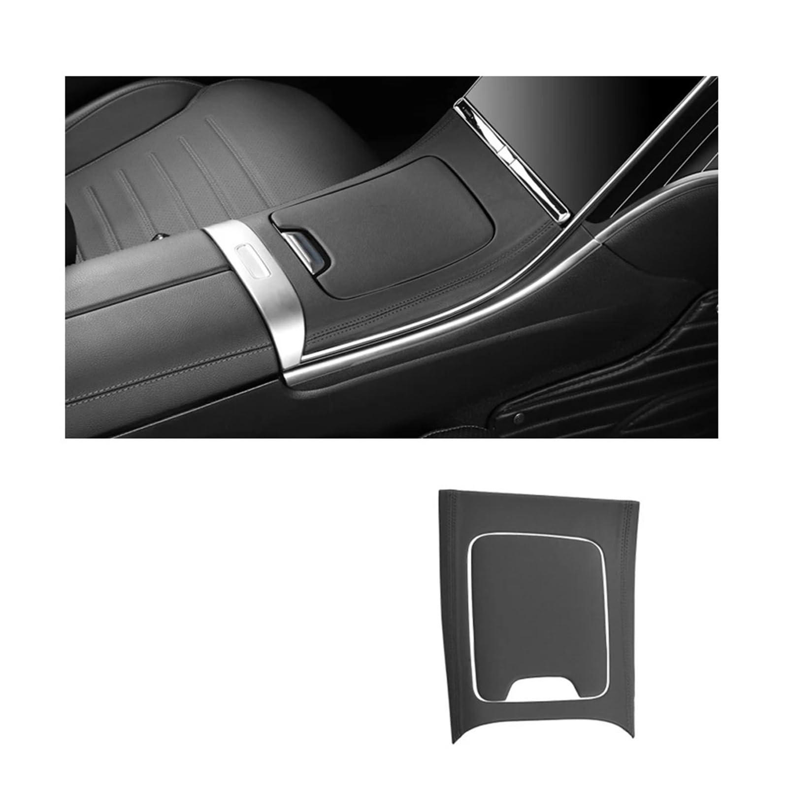 Auto Interior Center Konsole Panel Abdeckung Control Stcikers Trim Kompatibel for Mercedes Benz C-Klasse W206 C200 C260 C300 2022 2023 2024(Black) von CBLOVR