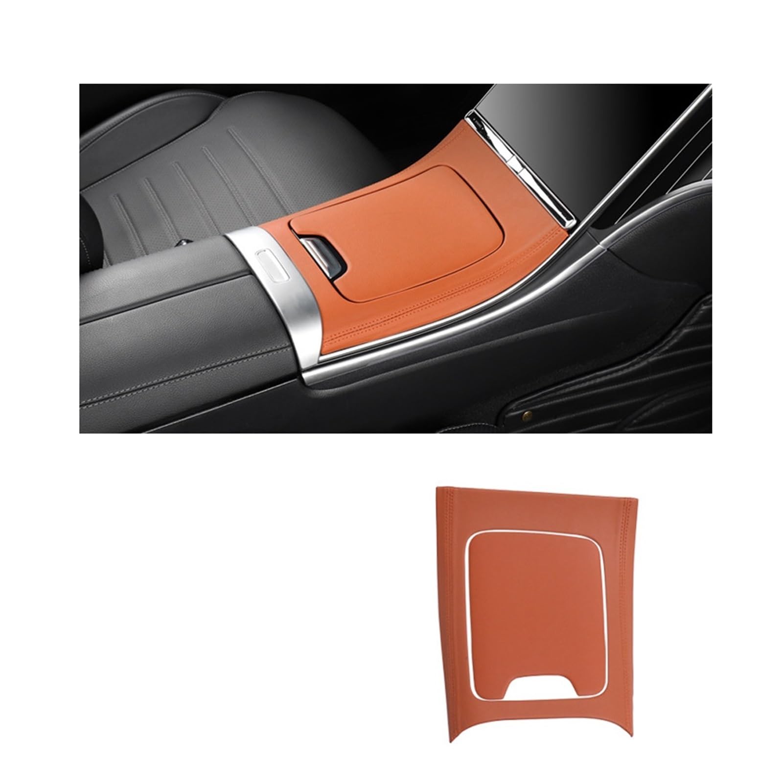 Auto Interior Center Konsole Panel Abdeckung Control Stcikers Trim Kompatibel for Mercedes Benz C-Klasse W206 C200 C260 C300 2022 2023 2024(Orange1) von CBLOVR