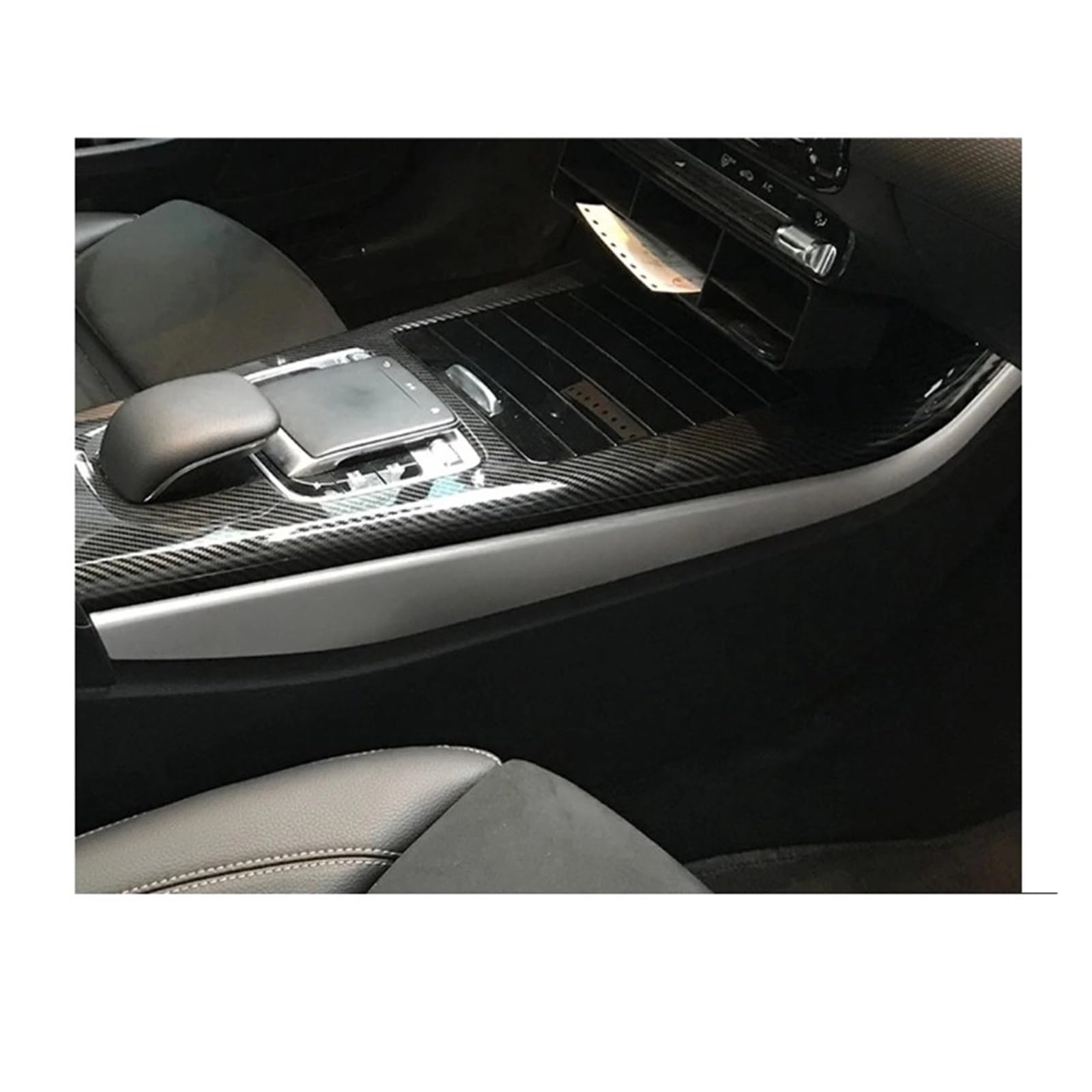 Autozubehör Innenraum Mittelkonsole Panel Seitenverkleidung Streifen Abdeckung kompatibel for Mercedes Benz A CLA Klasse W177 V177 C118 W118 2019–2024(Matt Silver2) von CBLOVR