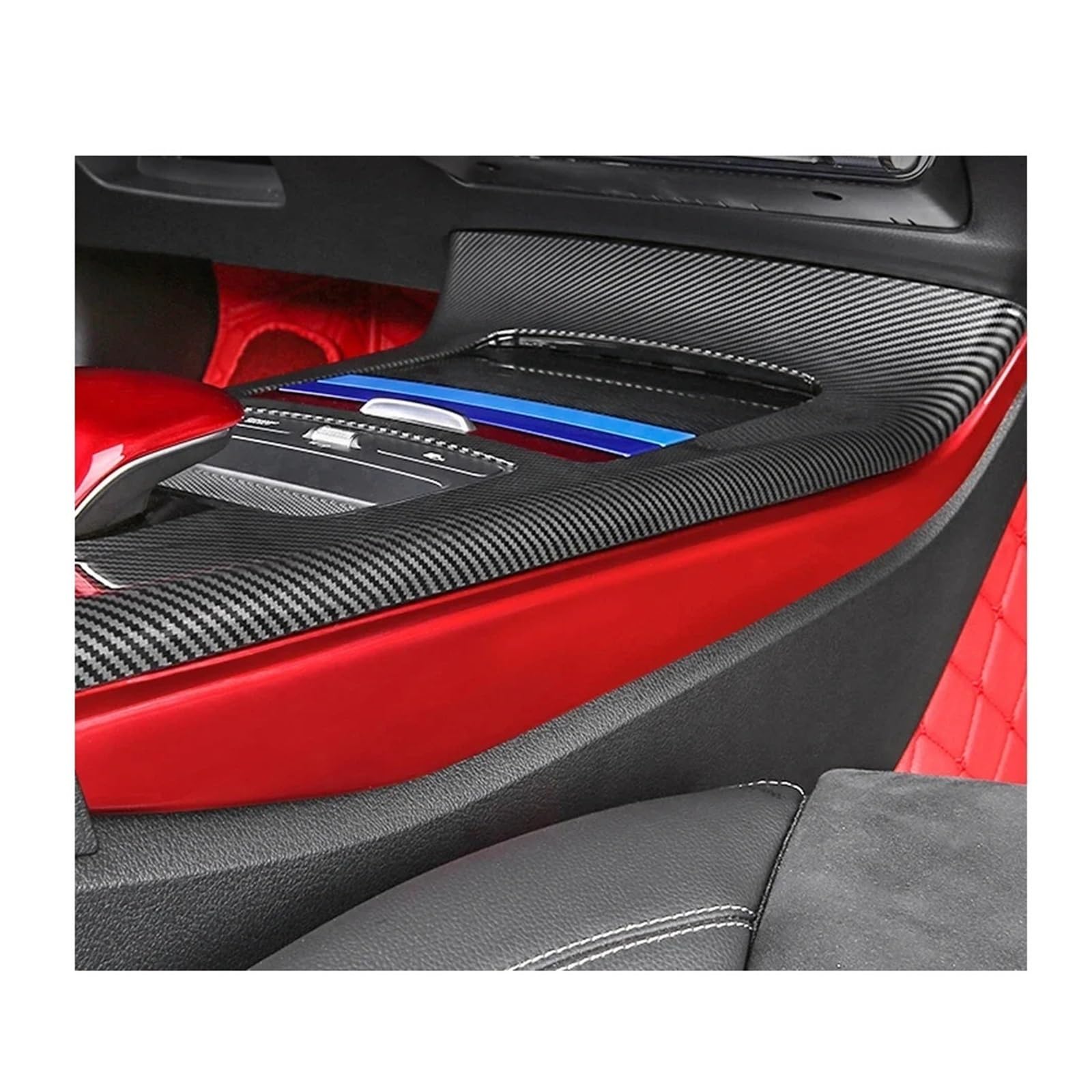 Autozubehör Innenraum Mittelkonsole Panel Seitenverkleidung Streifen Abdeckung kompatibel for Mercedes Benz A CLA Klasse W177 V177 C118 W118 2019–2024(RED) von CBLOVR