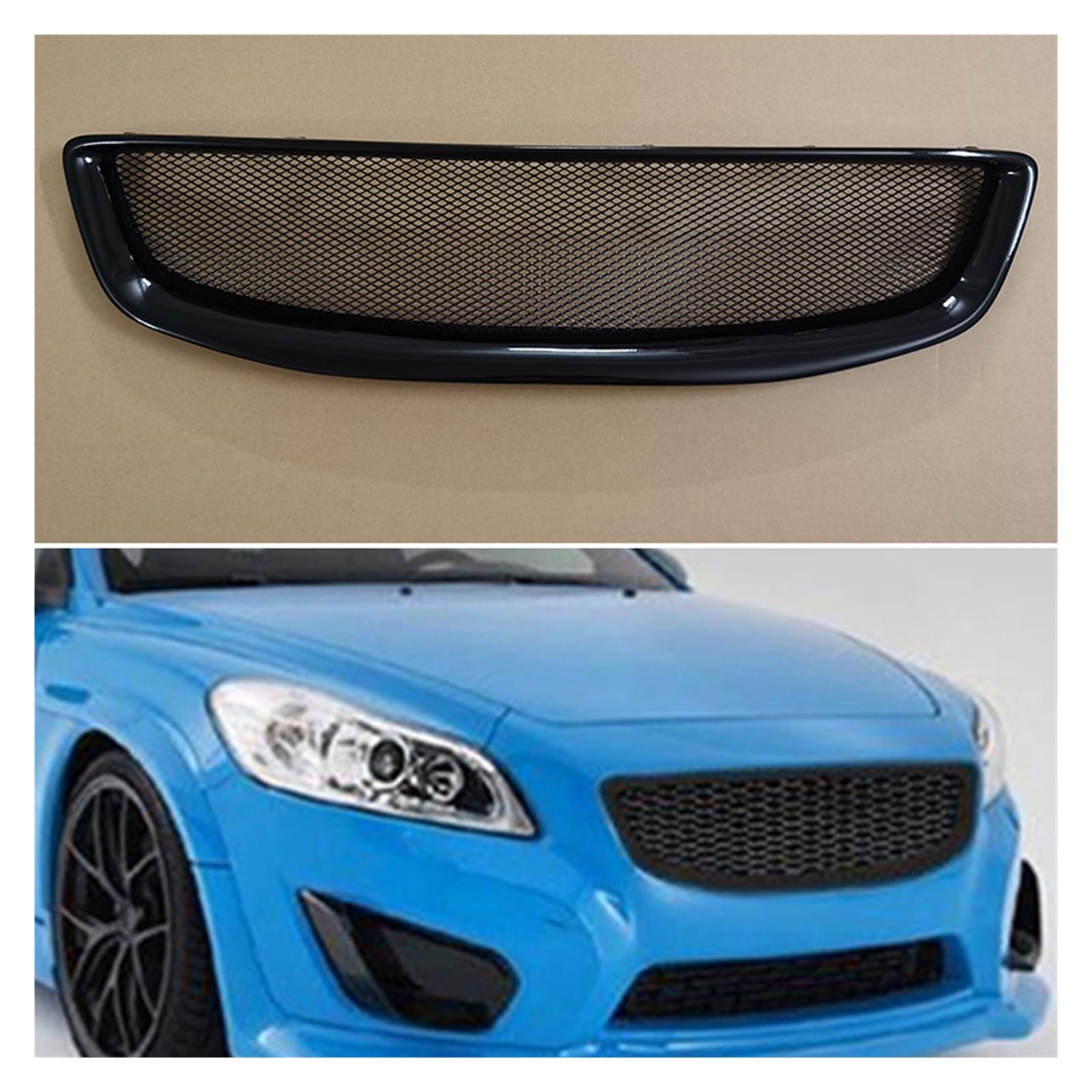 Kompatibel for Volvo C30 2010 2011 2012 2013 Jahr Racing Grille Grill Body Kit Zubehör FRP Mattschwarz von CBLOVR