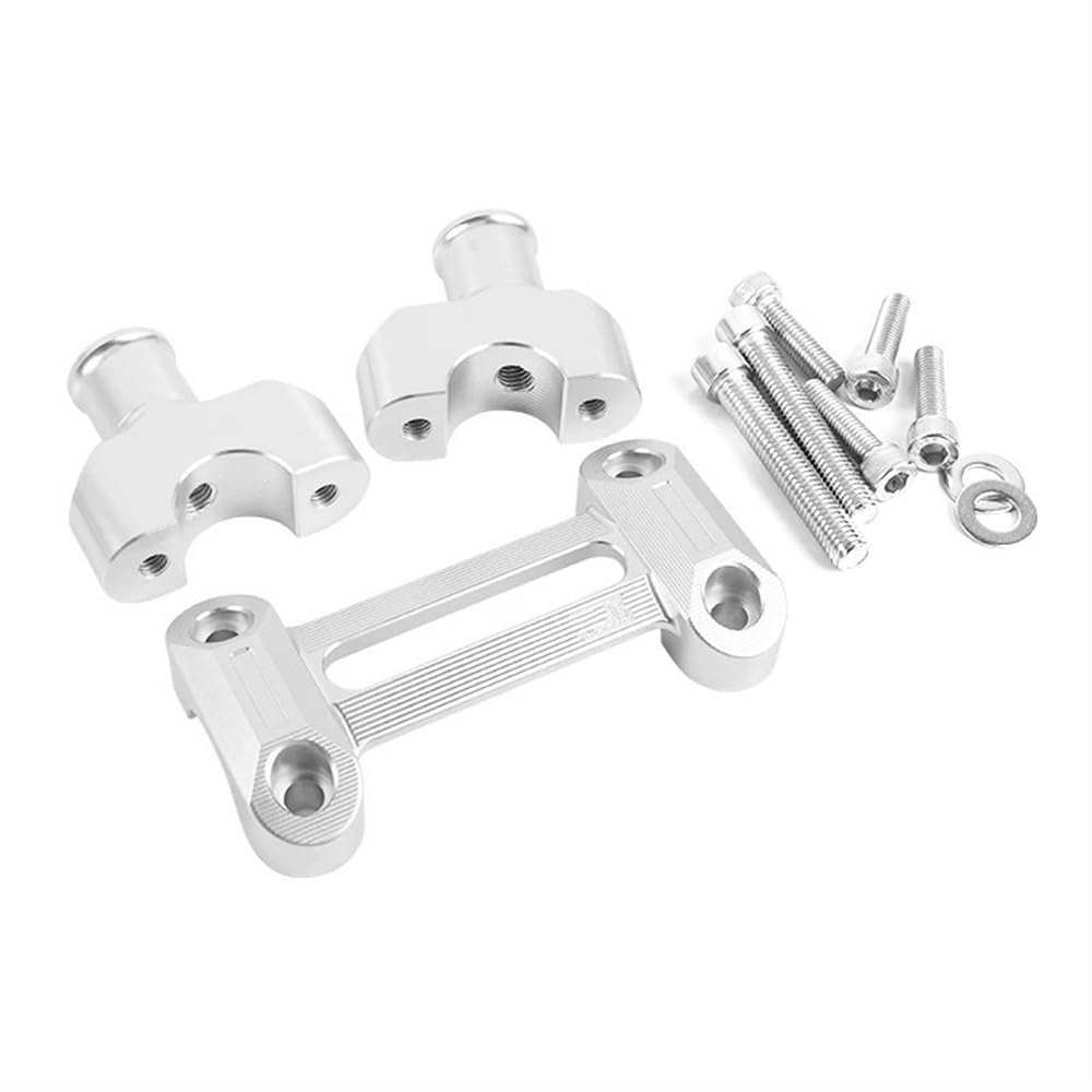 CBNFDKEOI Motorrad-Lenkererhöhungen Motorrad Lenker Riser Bar Montieren Griff Clamp Für KA&WA&SAKI Z900RS 2018-2023(Silver) von CBNFDKEOI