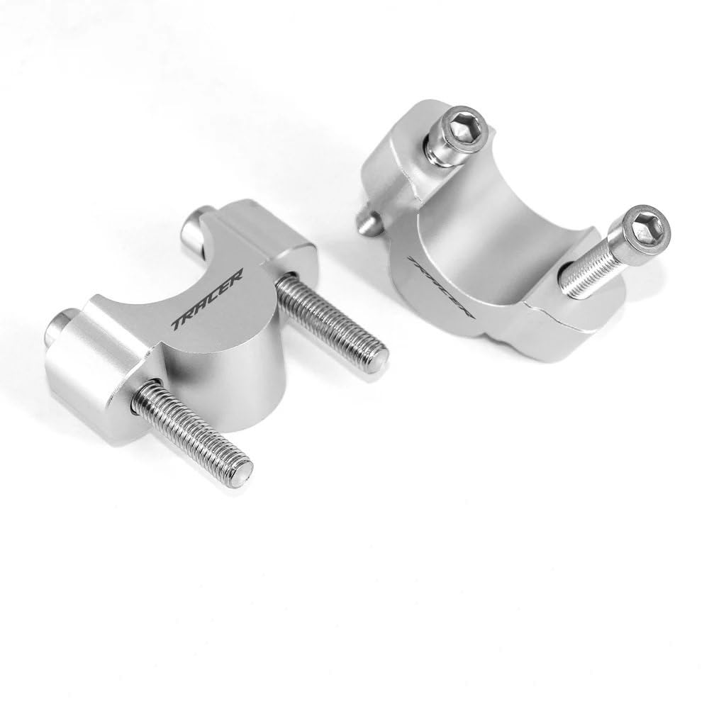 CBNFDKEOI Motorrad-Lenkererhöhungen Motorrad Lenker Riser Drag Griff Bar Clamp Verlängern Für Y&AMAHA Tracer 9 GT 2021 2022 -(Silver - Tracer) von CBNFDKEOI