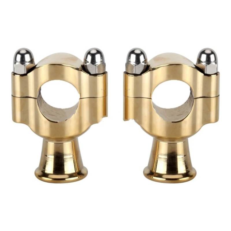 CBNFDKEOI Motorrad-Lenkererhöhungen Universal Motorrad Griff Fat Bar Clamp Lenker Riser Für Harley Chopper Bobber Cafe Racer Für B&MW(Brass) von CBNFDKEOI