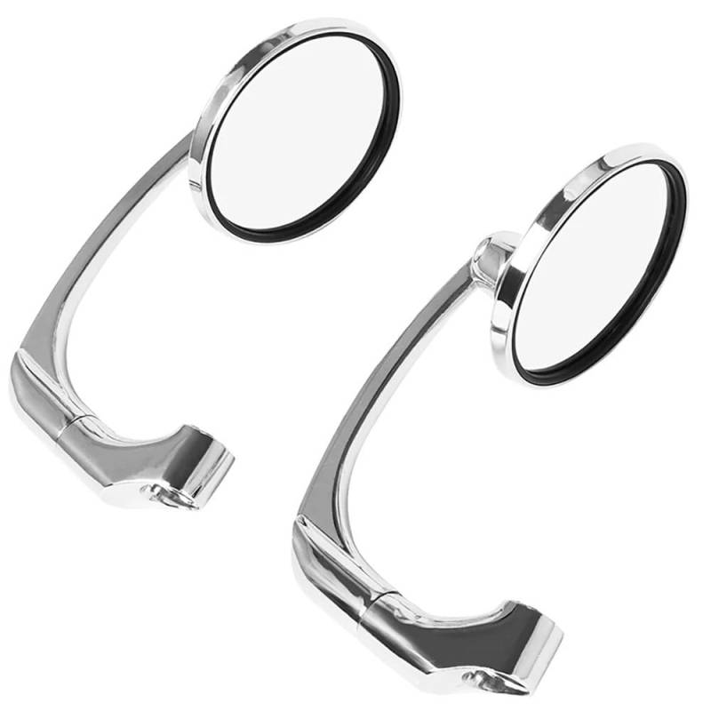 CBNFDKEOI Motorrad-Seitenspiegel Universal Motorrad Rückspiegel Seite Spiegel Runde Lenker Spiegel Für Für Suzuki Für GN125(Chrome) von CBNFDKEOI