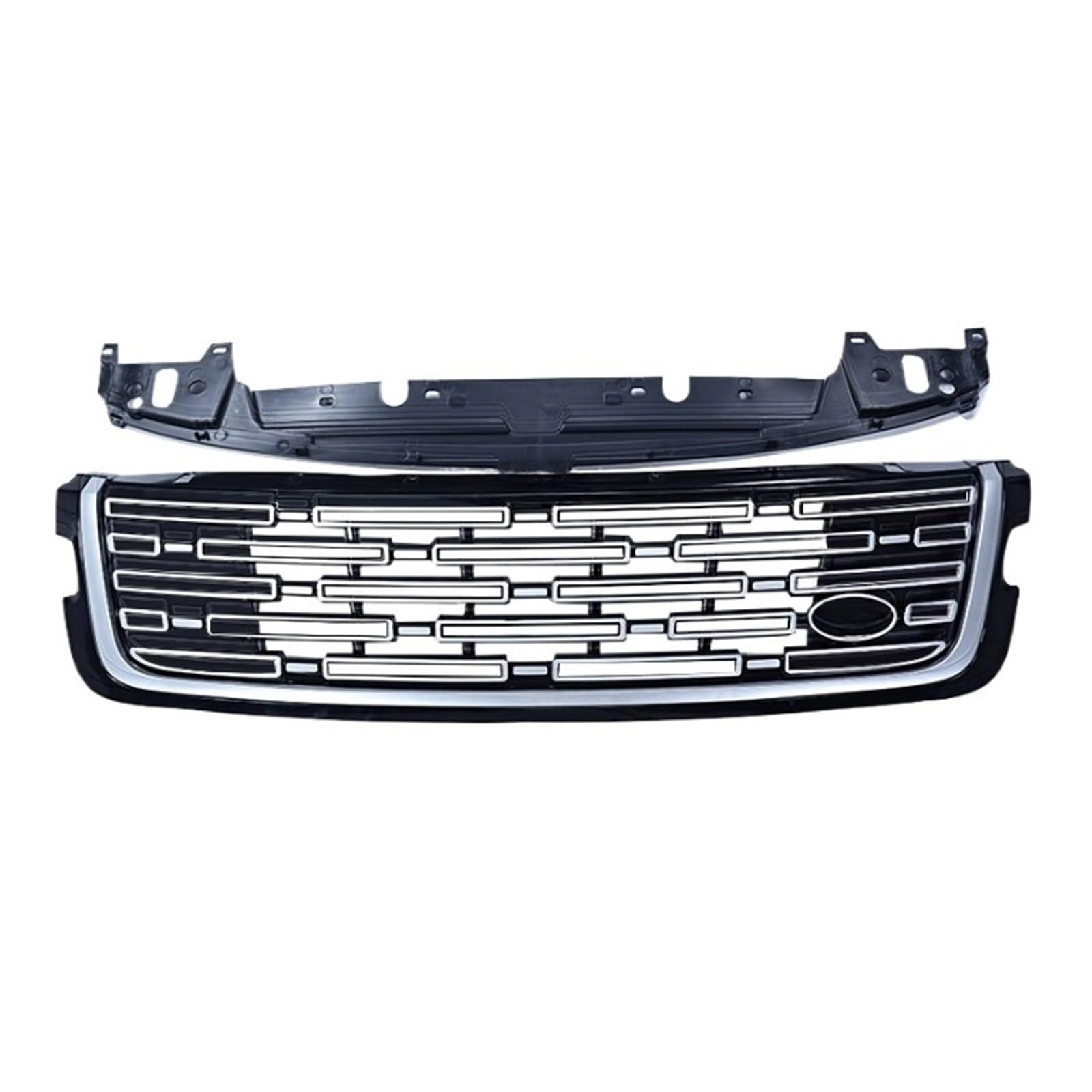 CBXPXVXP Auto Vorderen Stoßfänger Mitte Kühlergrill Mesh Grill Kompatibel for Land Rover Range Rover Velar 2017 2018 2019 2020 2021 2022 2023 2024(Black Silver) von CBXPXVXP