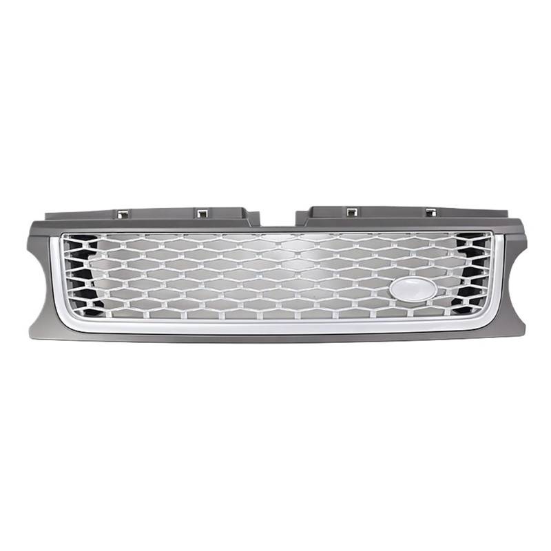 CBXPXVXP Frontgrill for die Stoßstange, kompatibel mit Land Rover Range Rover Sport L320 2010 2011 2012 2013, ABS-Auto-Styling, Netzgrill-Zubehör(Gray Silver) von CBXPXVXP