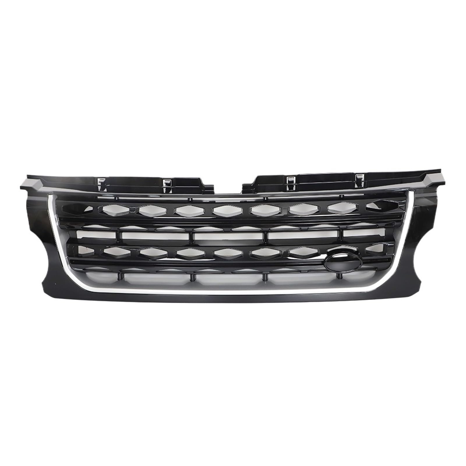 CBXPXVXP Frontstoßstangengrill Kompatibel for Land Rover Discovery 4 LR4 2014-2016 L319 Stoßstangenmittelteil Styling Oberer Renngrill Autozubehör(Black Net Silver Bar) von CBXPXVXP