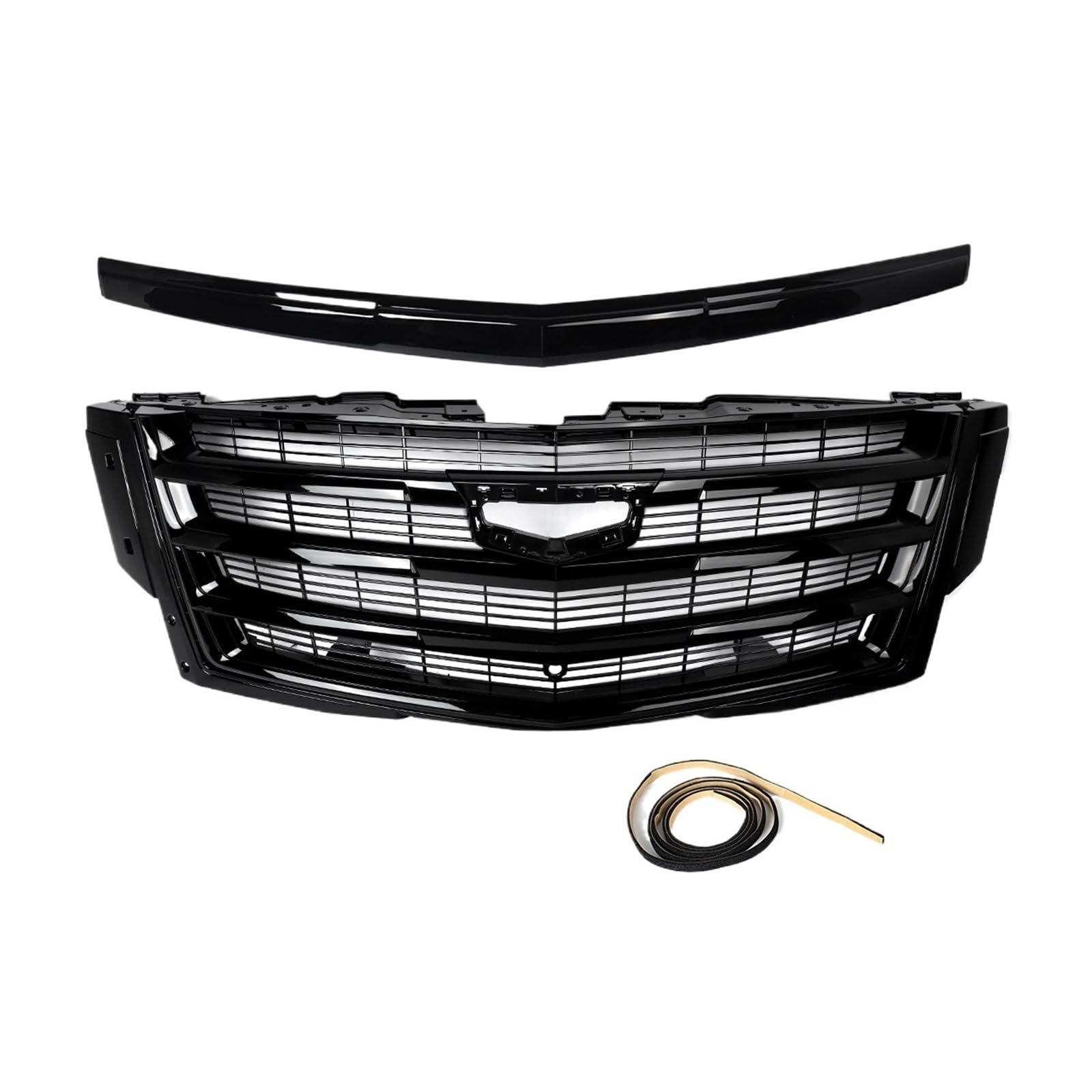 CBXPXVXP Glänzend schwarz Frontgrill Haube Formteil ersetzen Kompatibel for Cadillac Escalade 2015-2020 Front Haube Grille Front Stoßstange Oberen Grill(Glossy Black) von CBXPXVXP