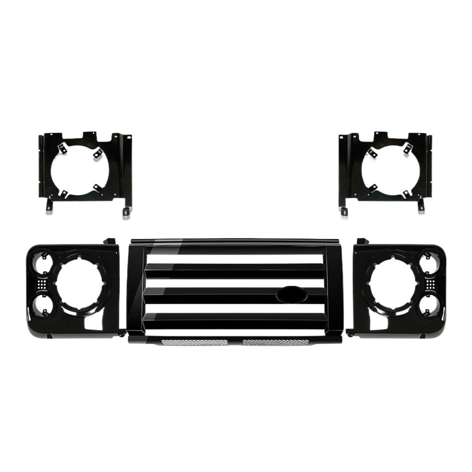 CBXPXVXP Mittlerer Kühlergrill umgibt Klammern, kompatibel mit Land Rover Defender 90 110 130 1990-2016, Frontstoßstangengrill aus ABS-Kunststoff(Type 1) von CBXPXVXP