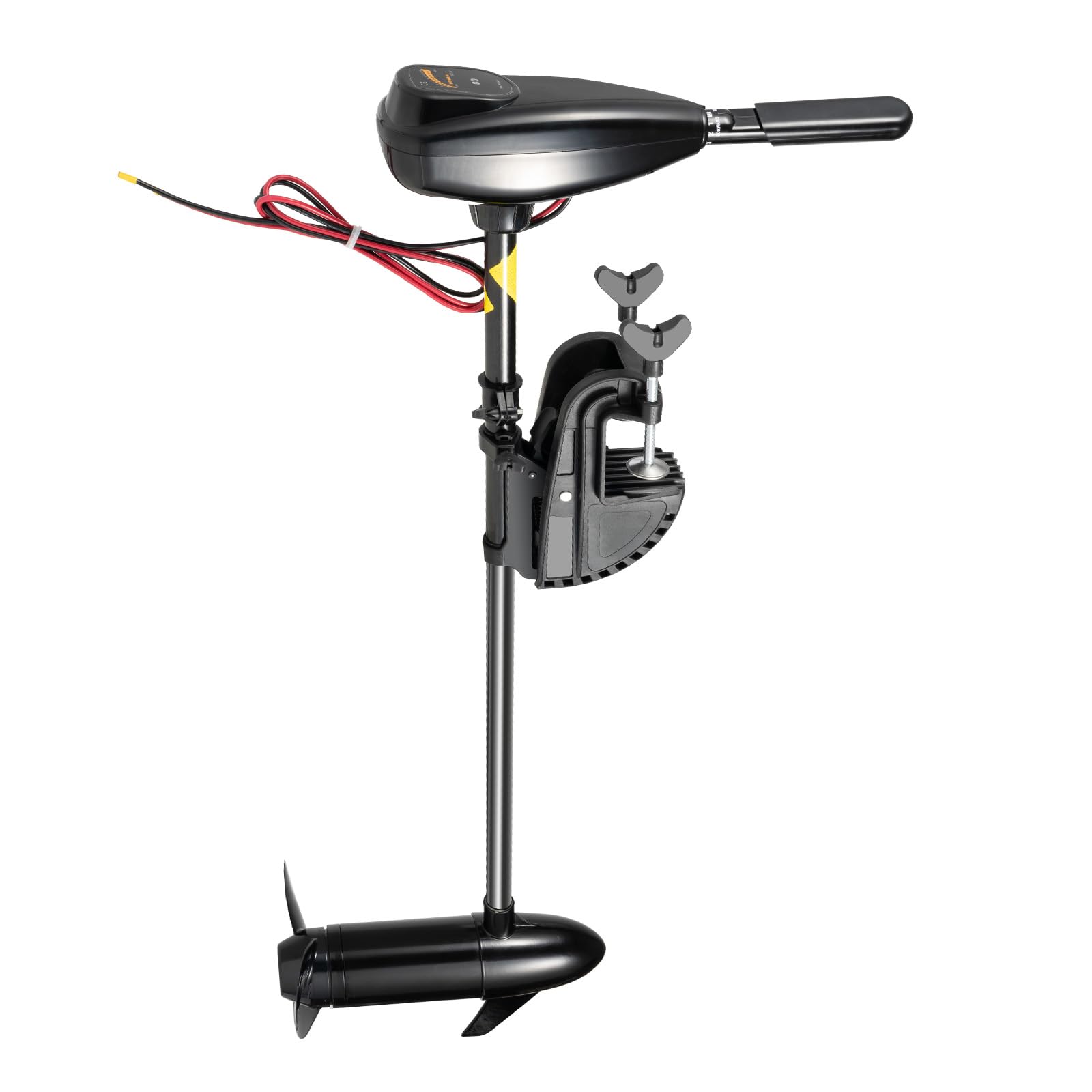 CCAUUB Außenbordmotor 12V 1.2HP, 80lbs Boot Motor Aufblasbare Fischerboot Bürste Motor 3 Propellerblätter mit einziehbarem Steuergriff, justierbare Getriebe Unterstützung Bar Winkel von CCAUUB